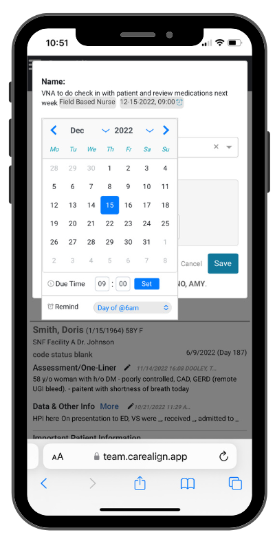 CareAlign Task Management on Mobile