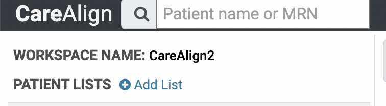 CareAlign screenshot of workspace